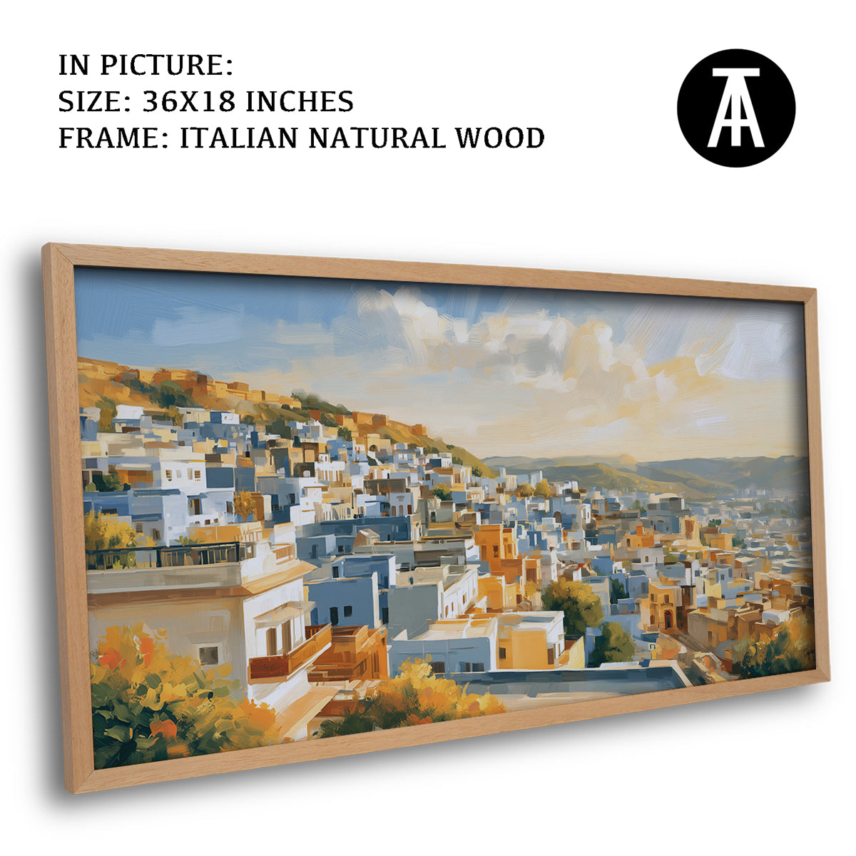 Artwork in Natural Wood Frame