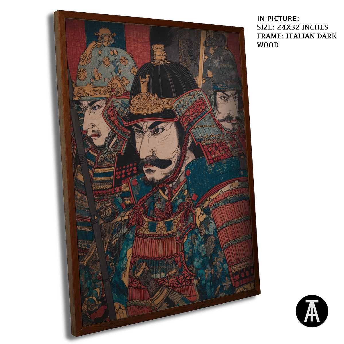 Artwork in Dark Wood Frame