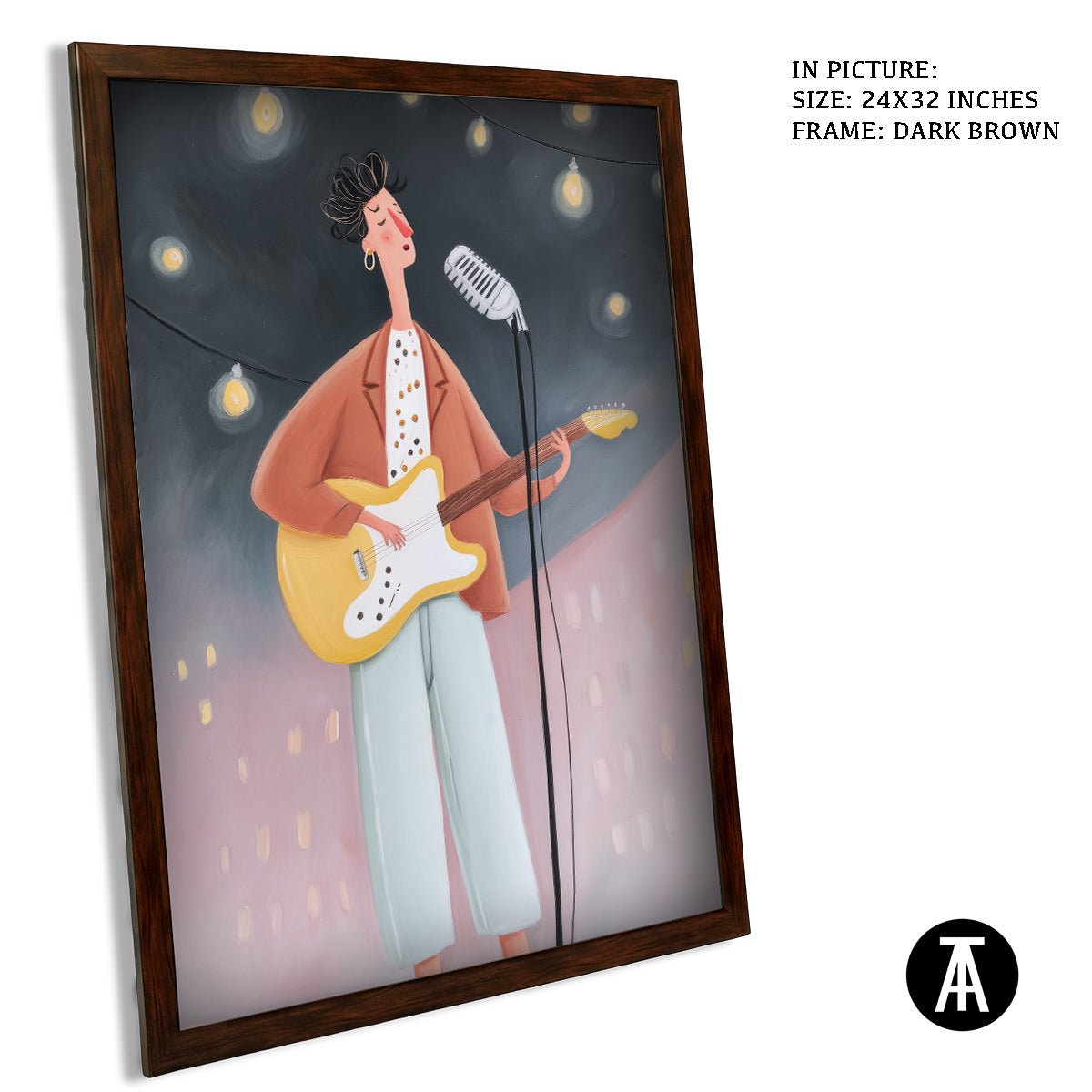 Artwork in Dark Brown Frame