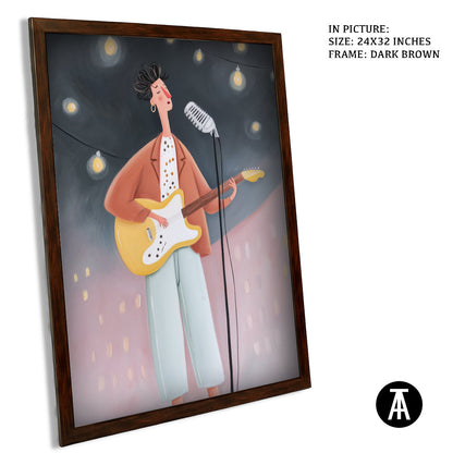 Artwork in Dark Brown Frame