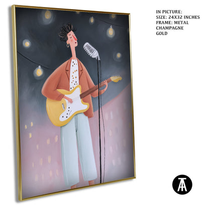 Artwork in Metal Champagne Gold Frame