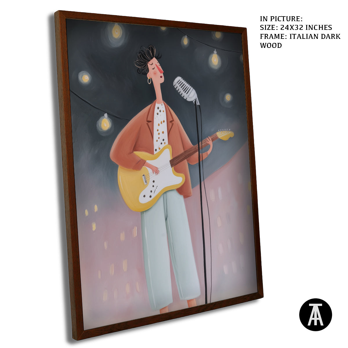 Artwork in Dark Wood Frame