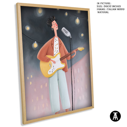 Artwork in Natural Wood Frame