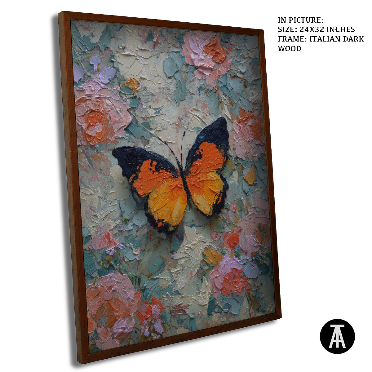 Artwork in Dark Wood Frame