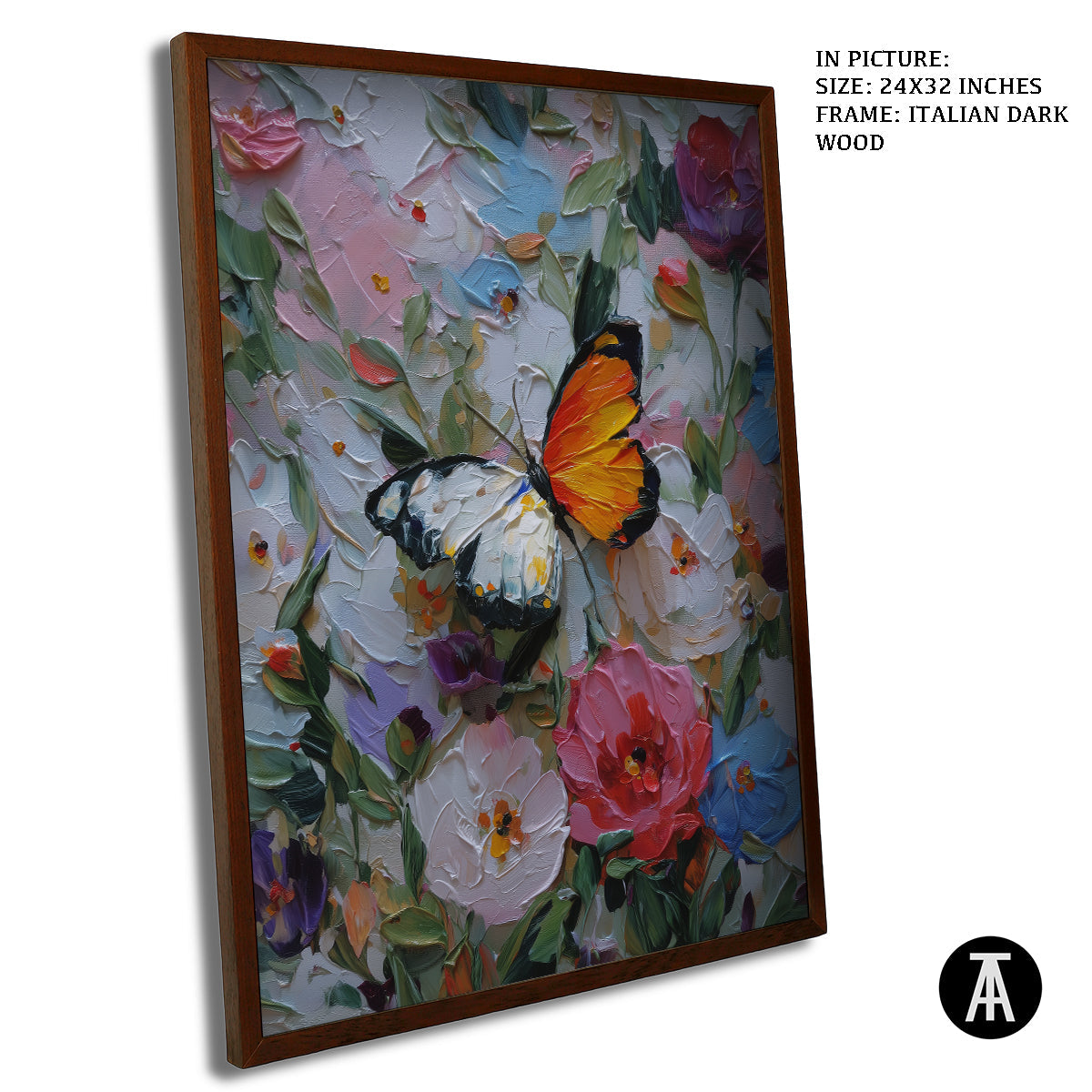 Artwork in Dark Wood Frame