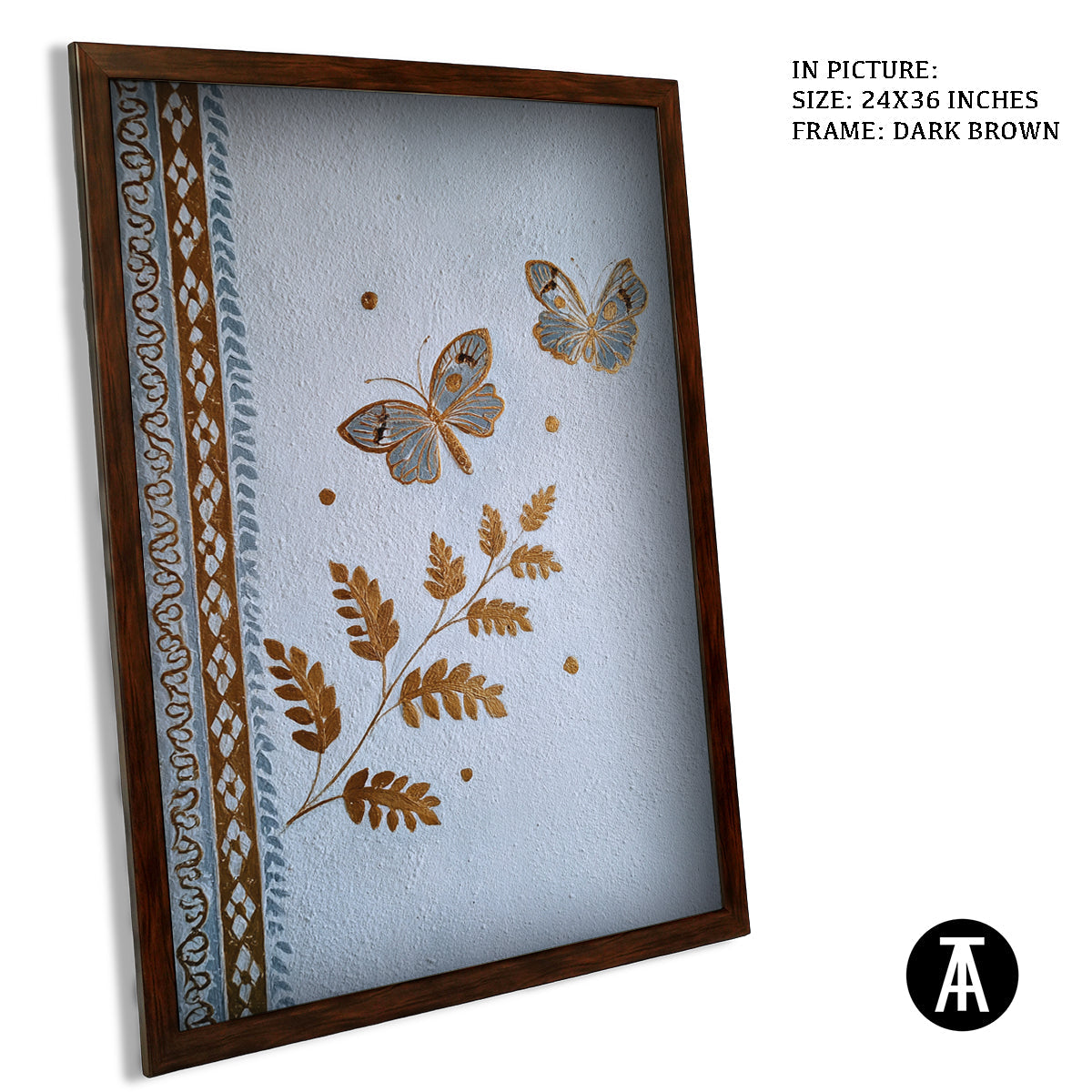 Artwork in Dark Brown Frame