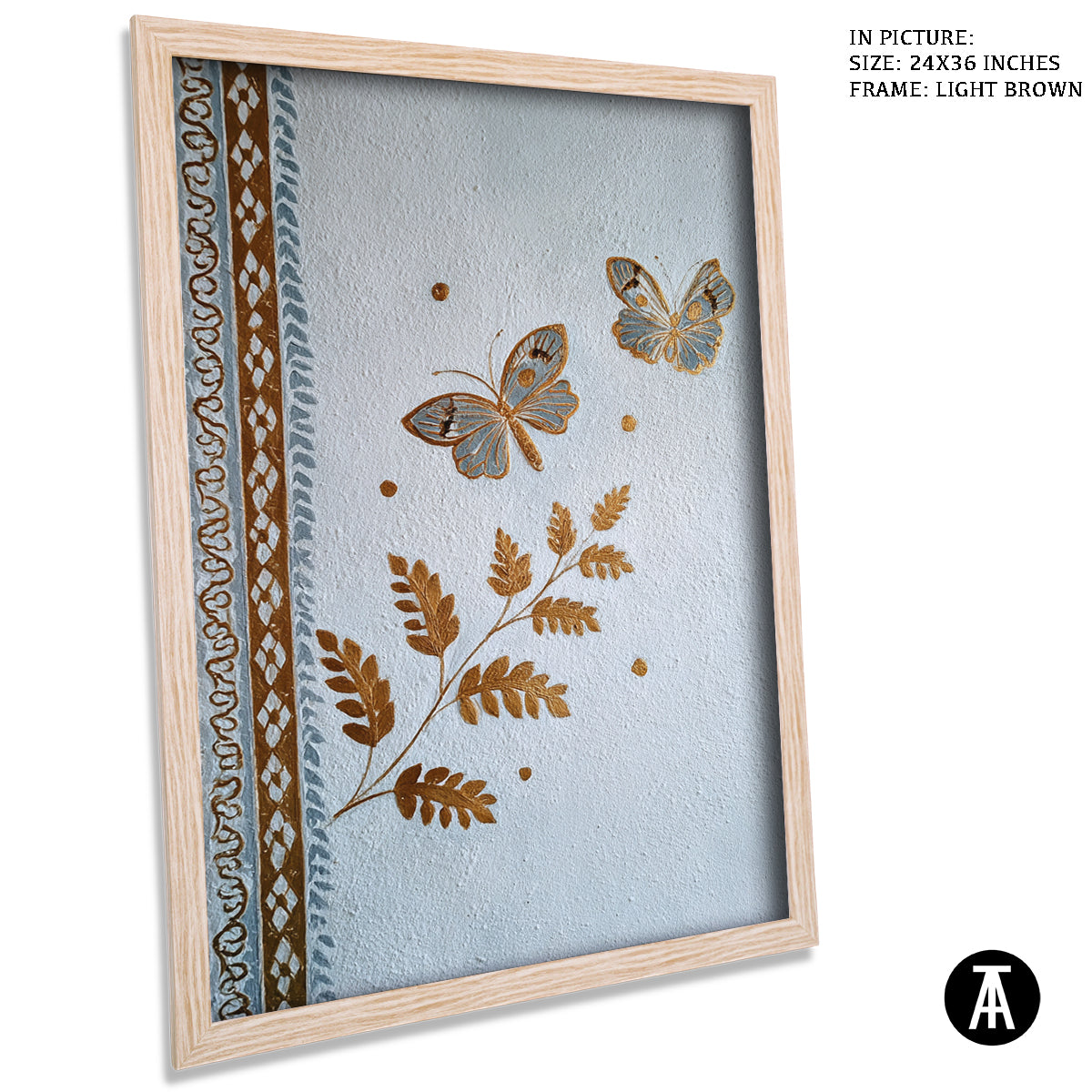 Artwork in Light Brown Frame