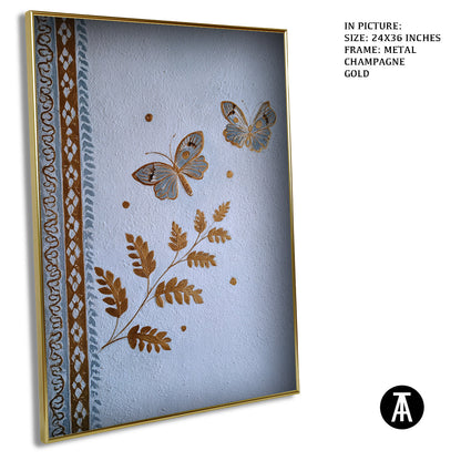 Artwork in Metal Champagne Gold Frame