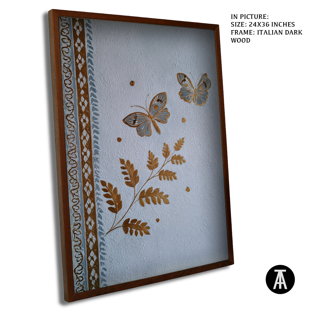 Artwork in Dark Wood Frame