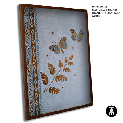 Artwork in Dark Wood Frame