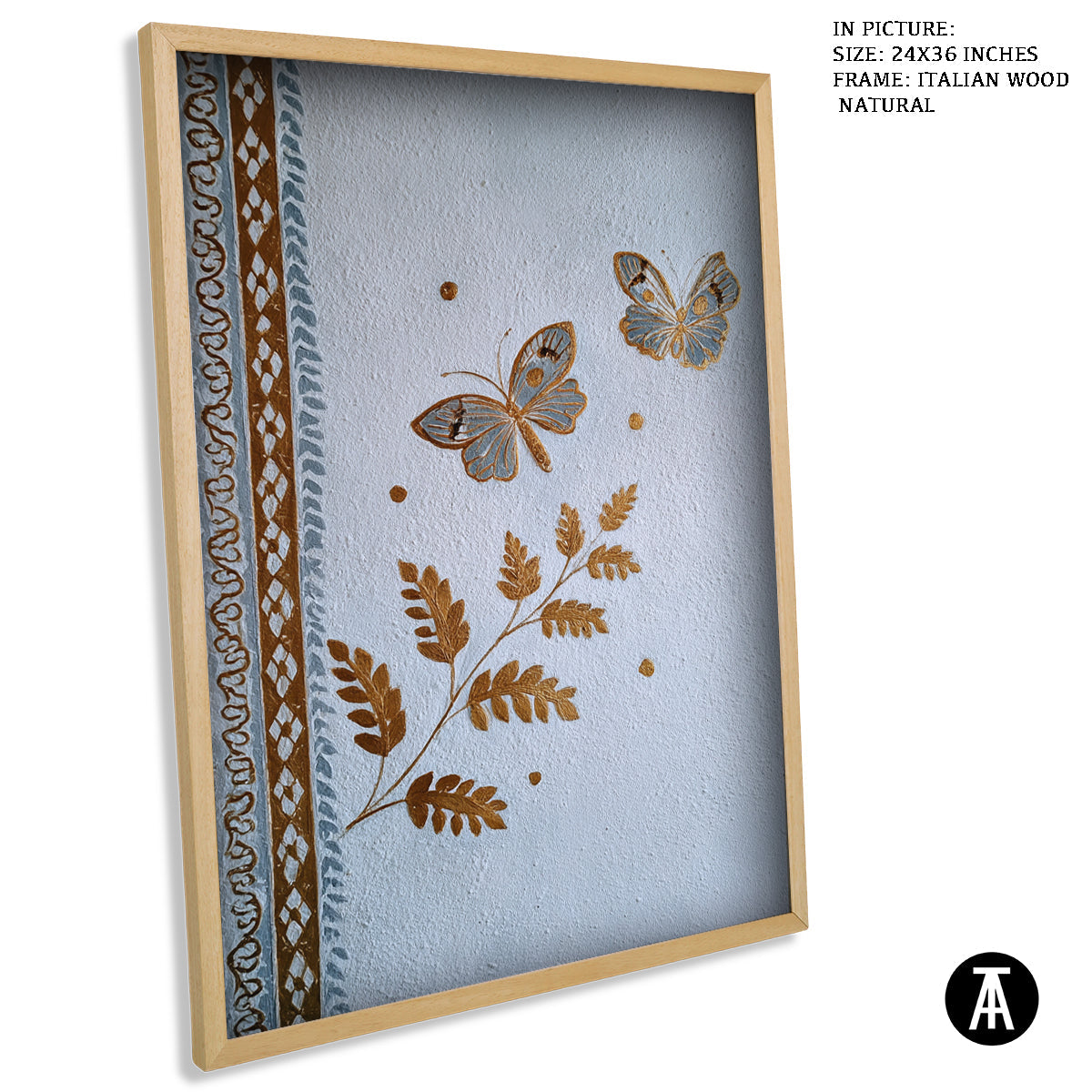 Artwork in Natural Wood Frame