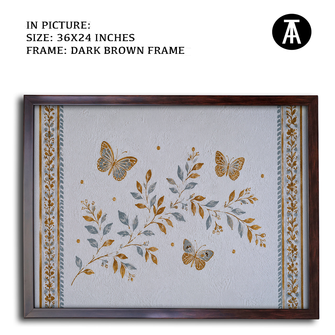 Artwork in Dark Brown Frame