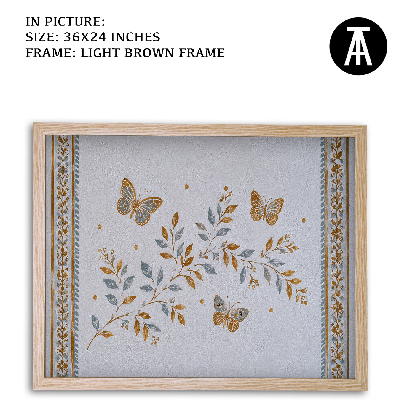 Artwork in Light Brown Frame