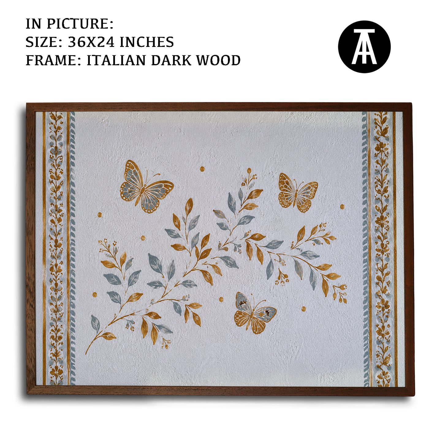 Artwork in Dark Wood Frame