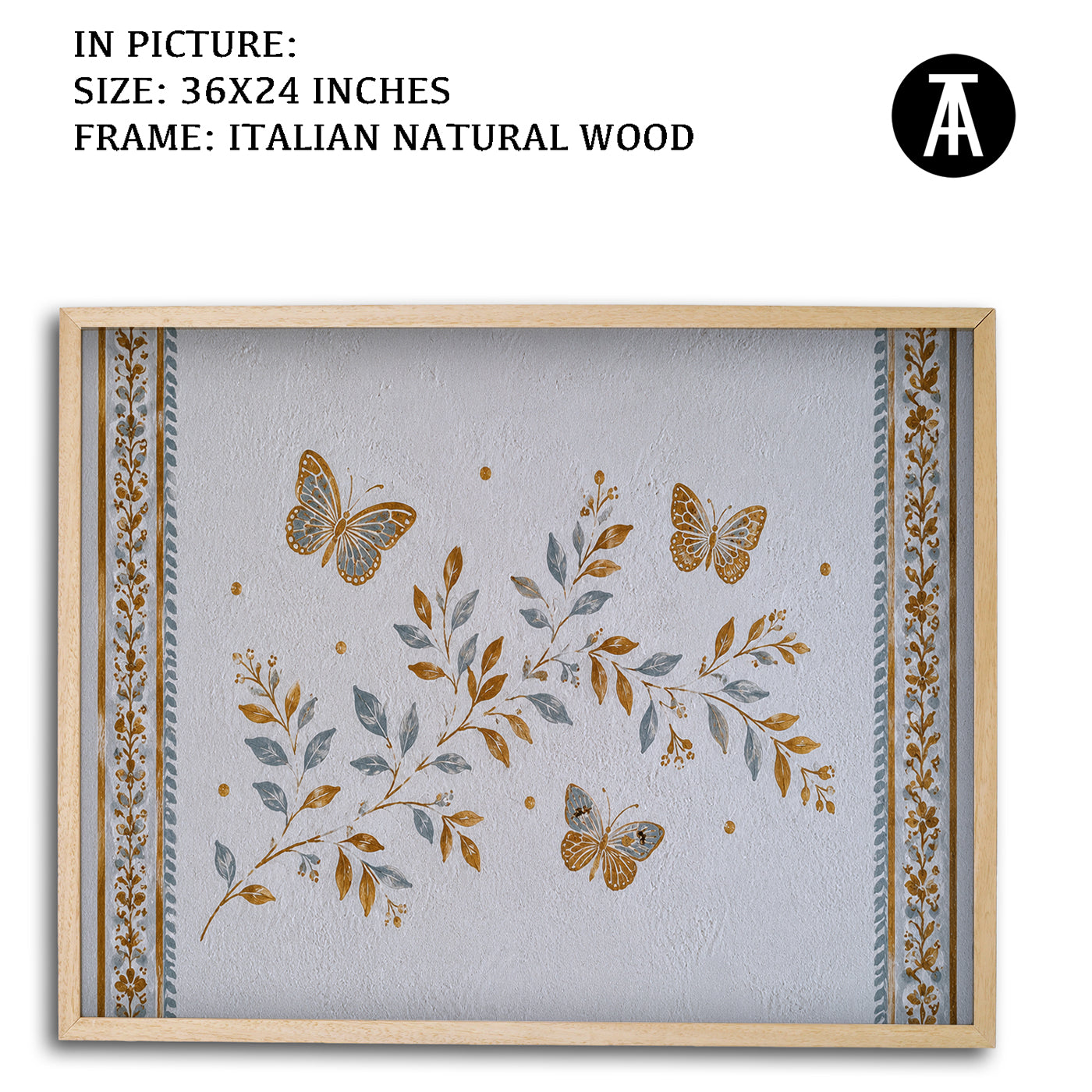 Artwork in Natural Wood Frame