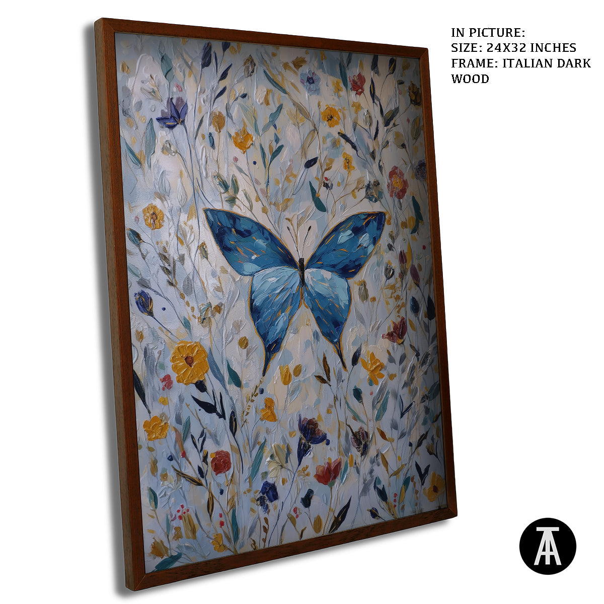 Artwork in Dark Wood Frame