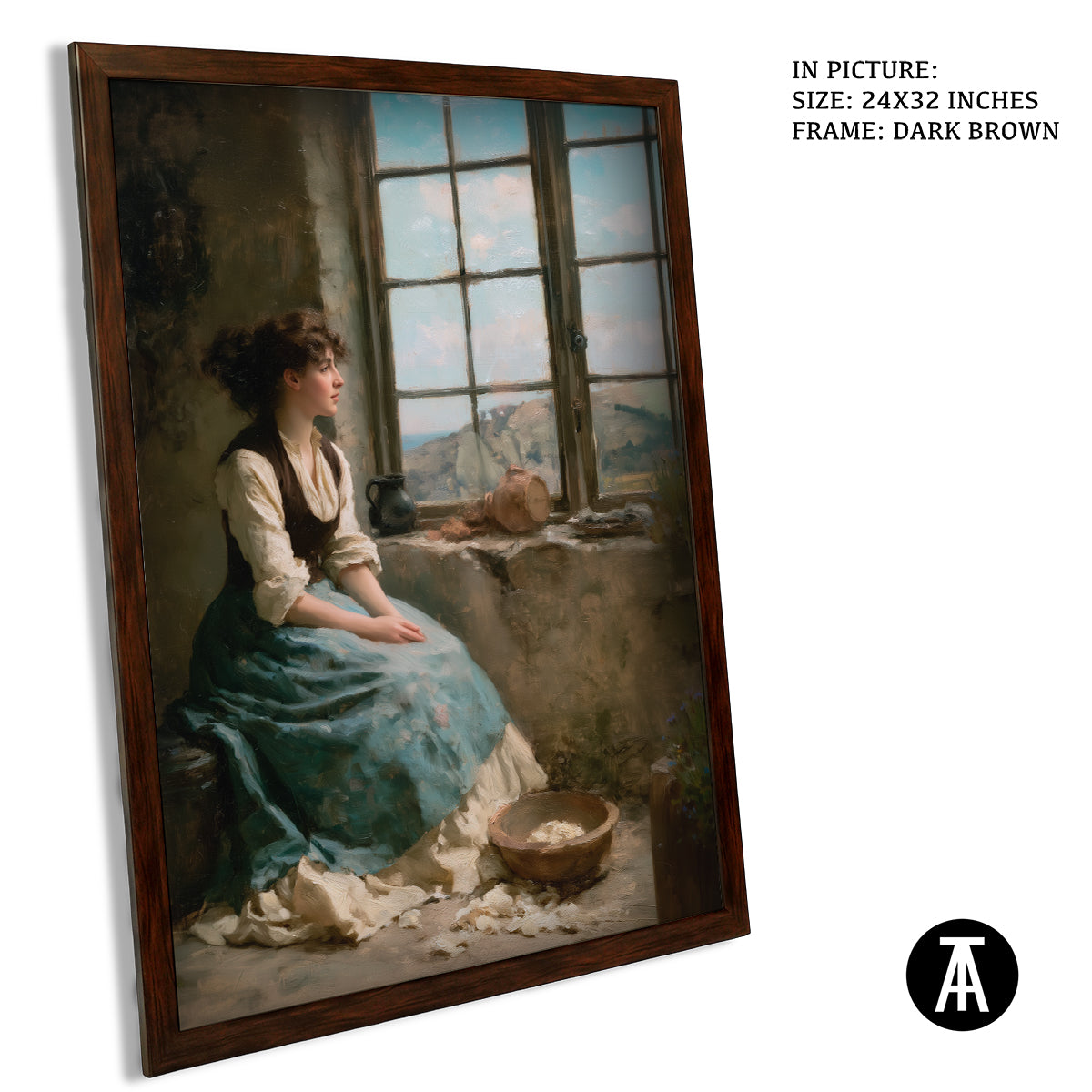 Artwork in Dark Brown Frame