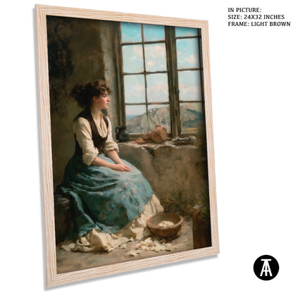 Artwork in Light Brown Frame