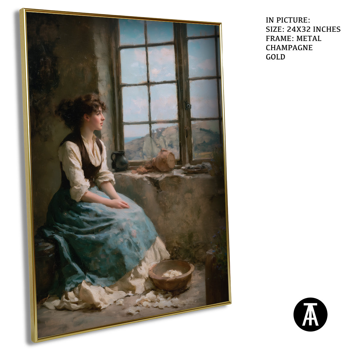 Artwork in Metal Champagne Gold Frame