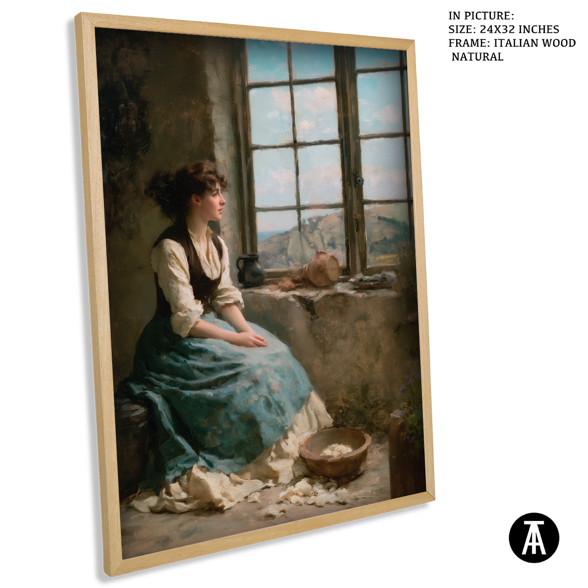 Artwork in Natural Wood Frame