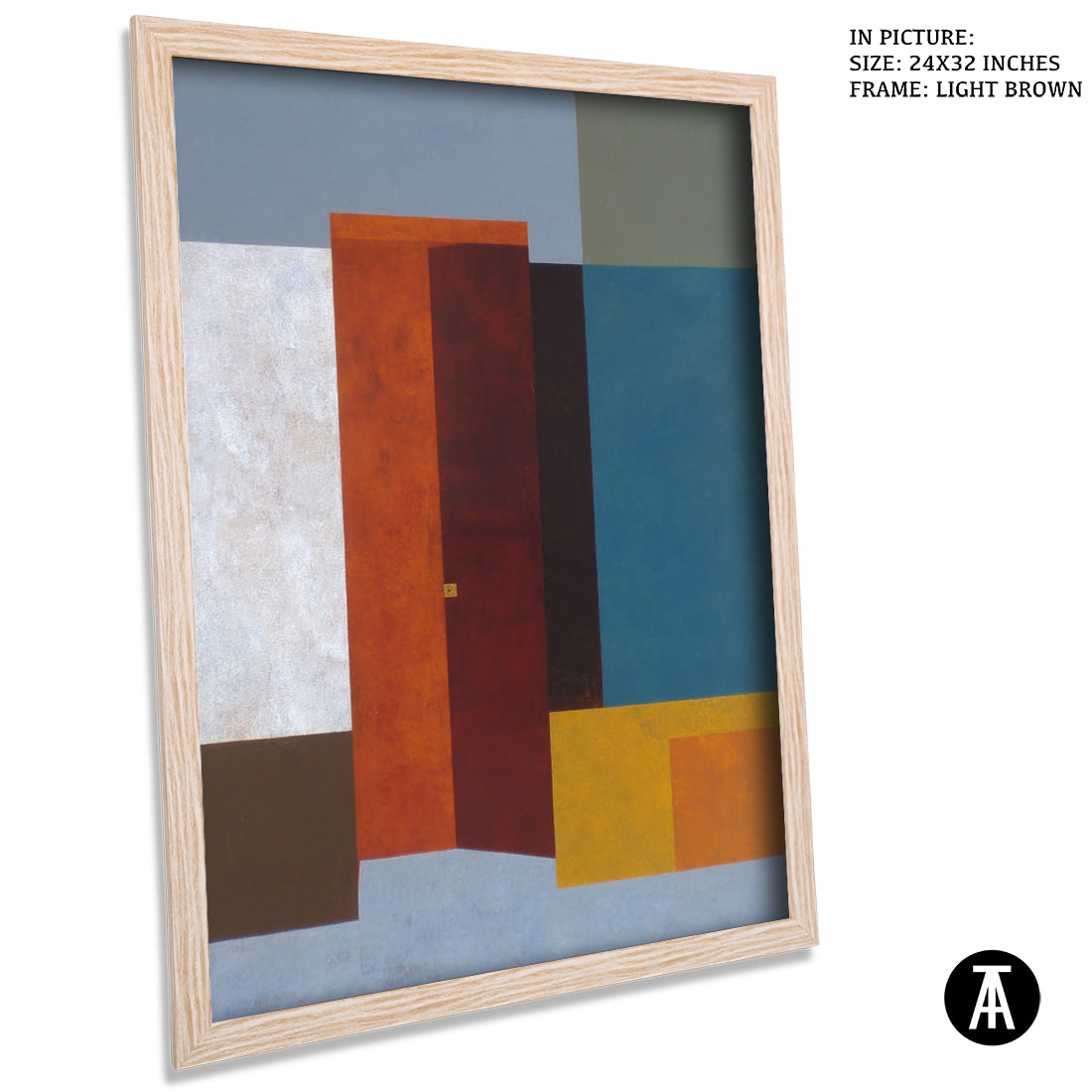 Artwork in Light Brown Frame