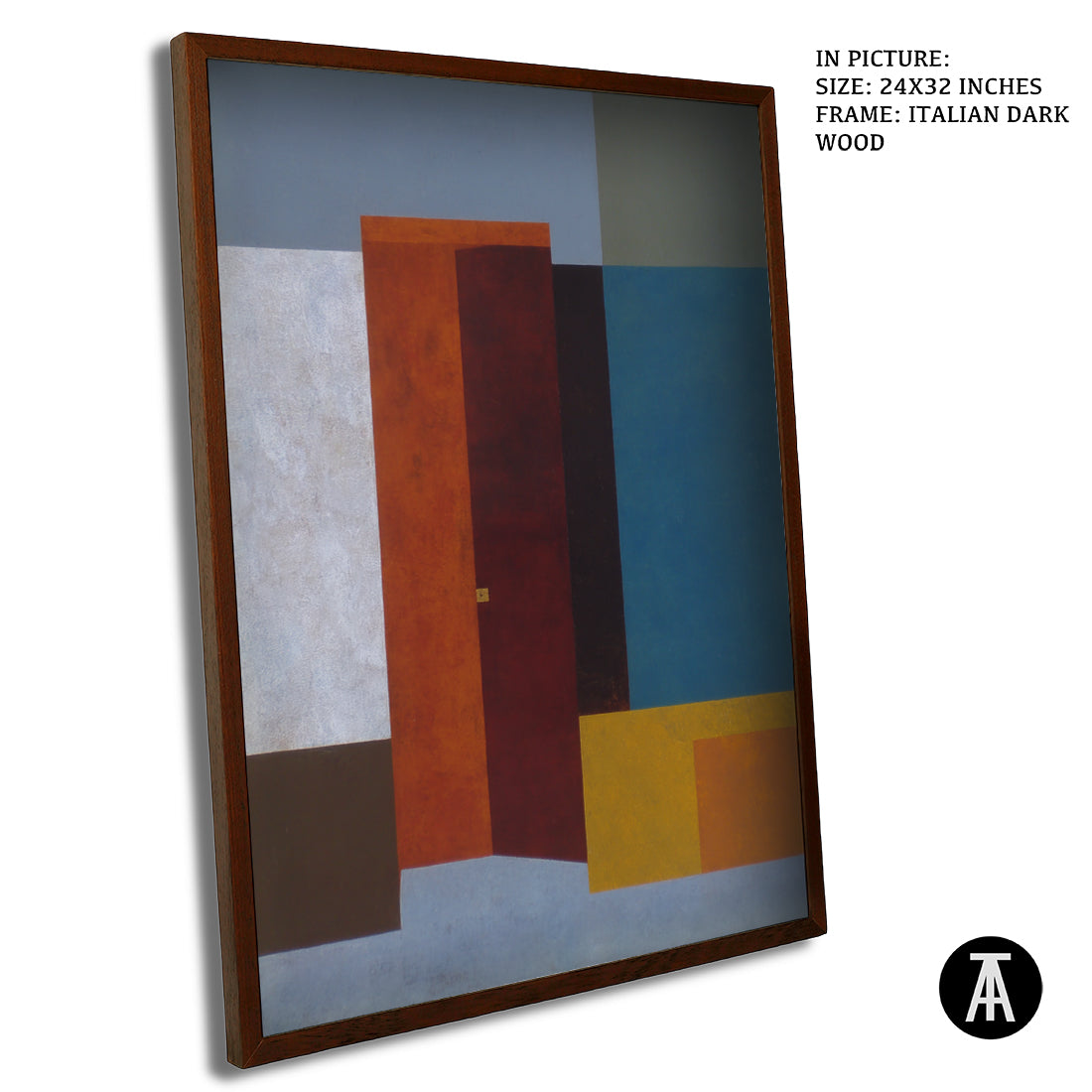 Artwork in Dark Wood Frame