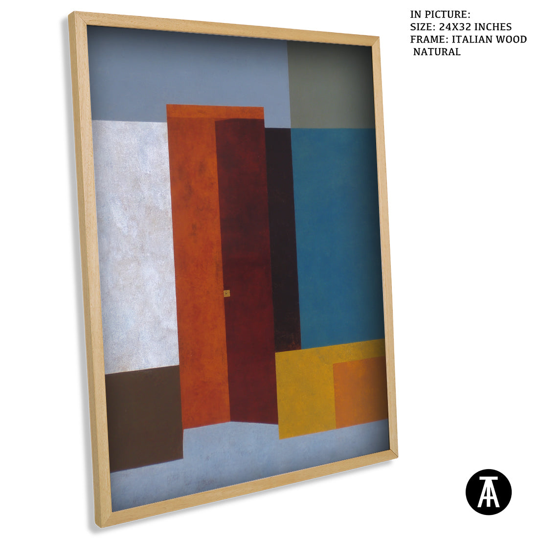 Artwork in Natural Wood Frame