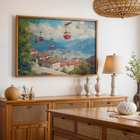 Swiss Alps Painting in a Lifestyle Setting