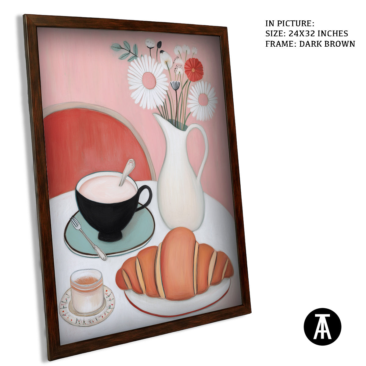 Artwork in Dark Brown Frame