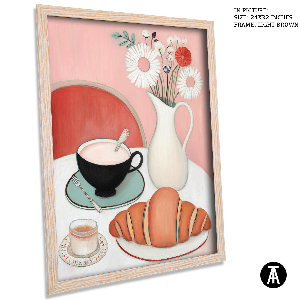 Artwork in Light Brown Frame