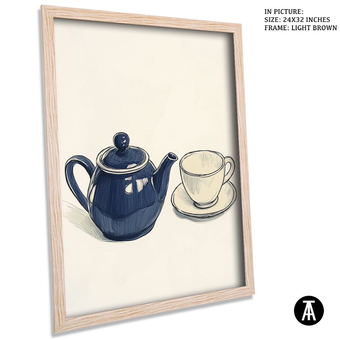Sample Artwork in Light Brown Frame