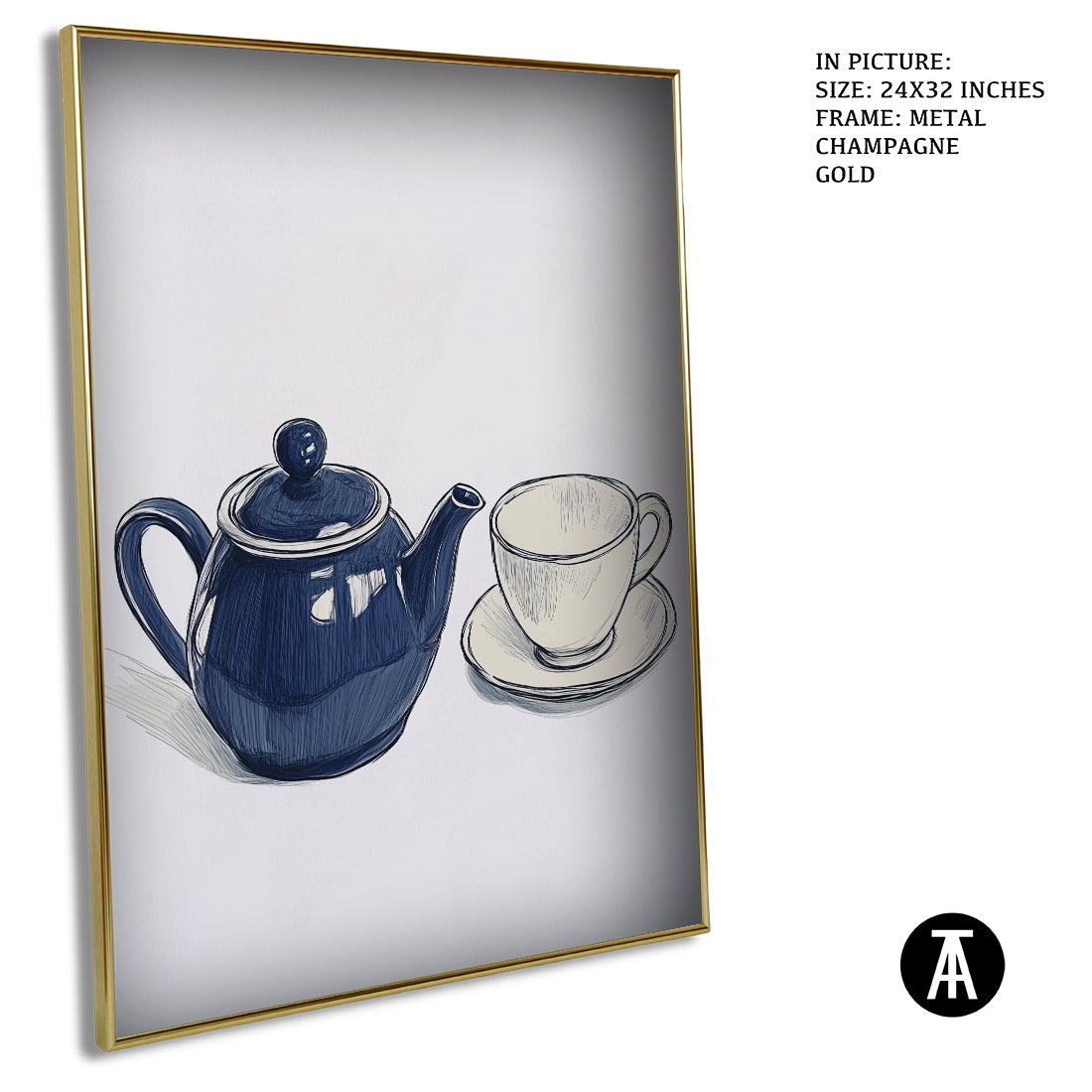 Sample Artwork in Champagne gold Metal Frame