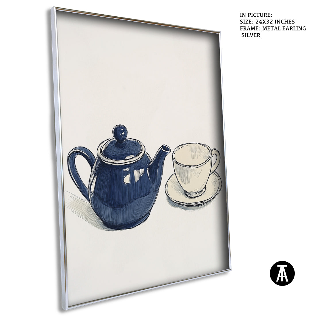 Sample Artwork in Earling Silver Metal Frame