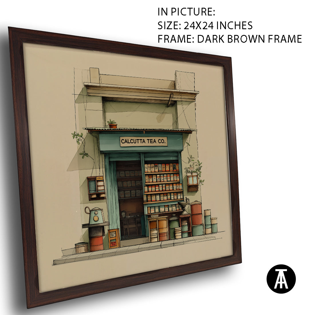 Artwork in Dark Brown Frame
