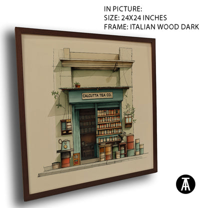 Artwork in Dark Wood Frame