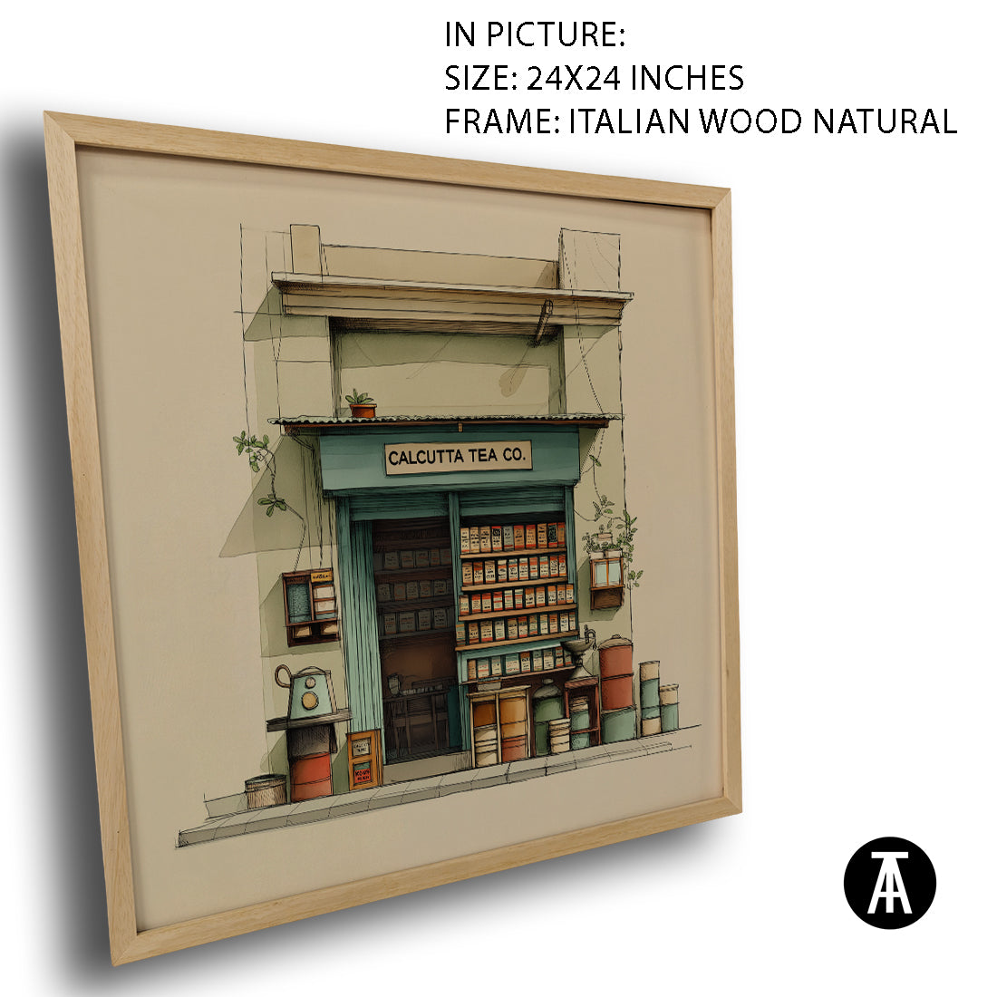 Artwork in Natural Wood Frame