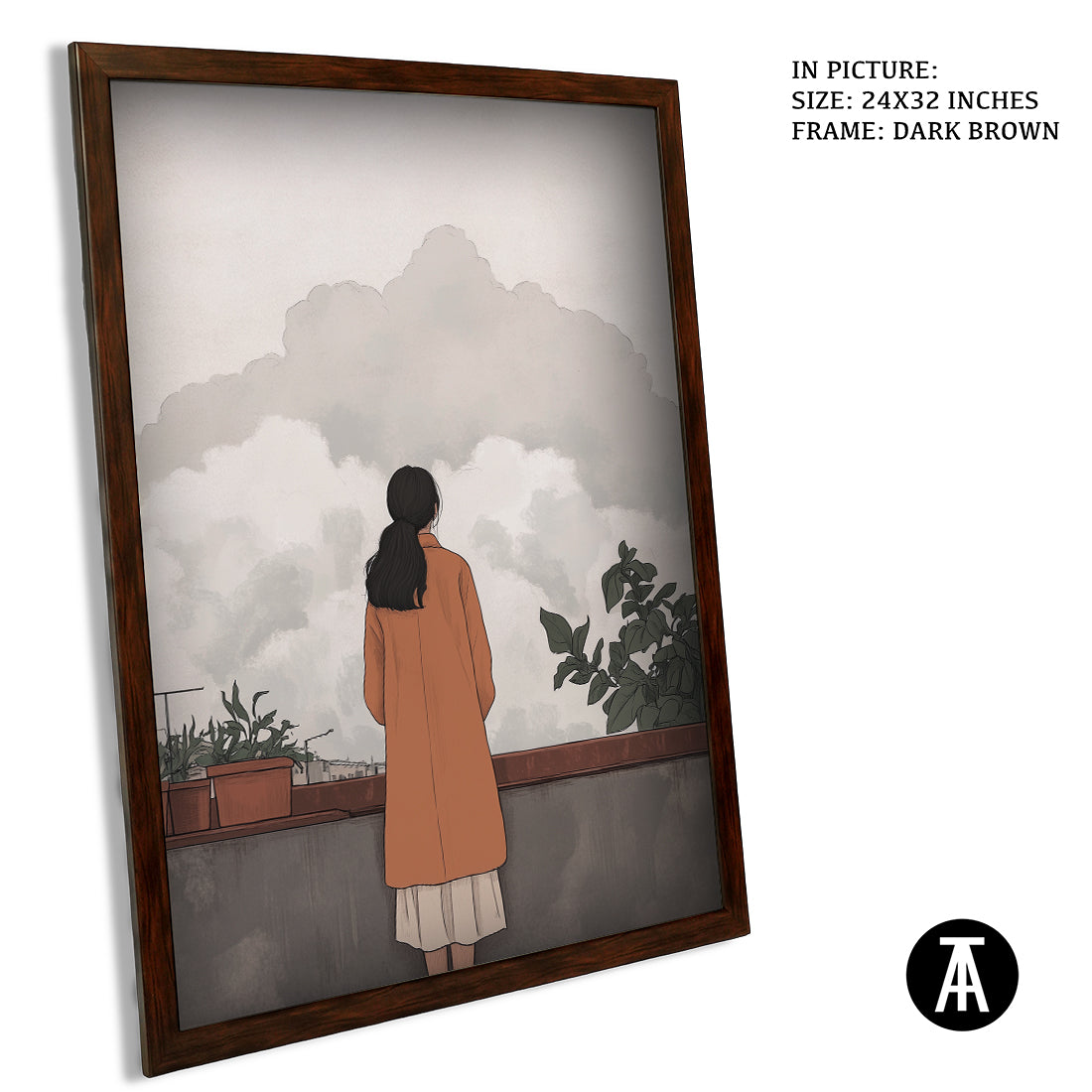 Sample Artwork in Dark Brown Frame