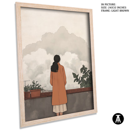 Sample Artwork in Light Brown Frame