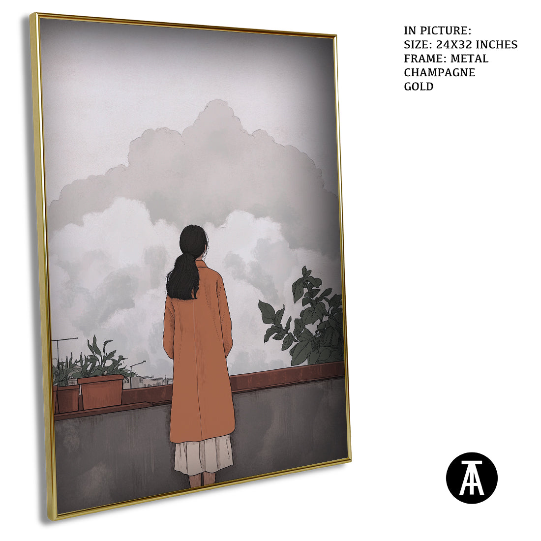 Sample Artwork in Champagne gold Metal Frame