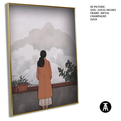 Sample Artwork in Champagne gold Metal Frame