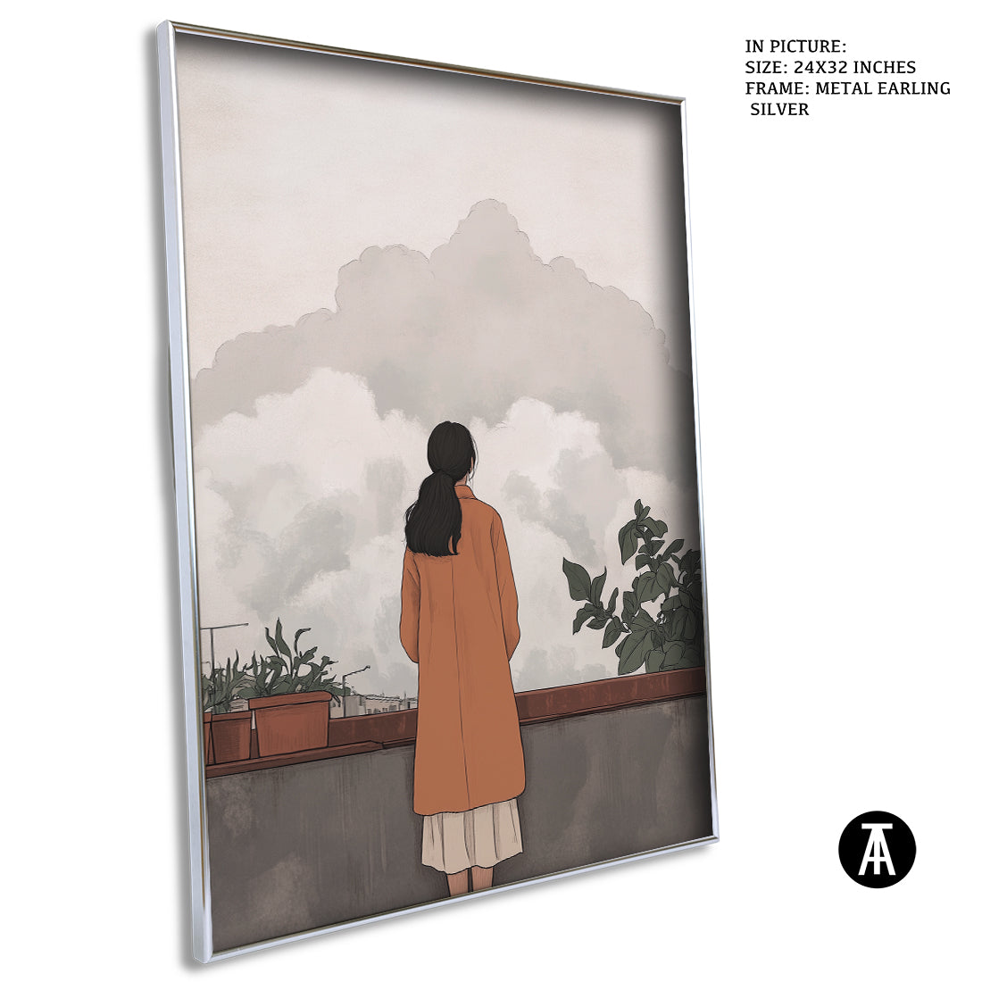 Sample Artwork in Earling Silver Metal Frame