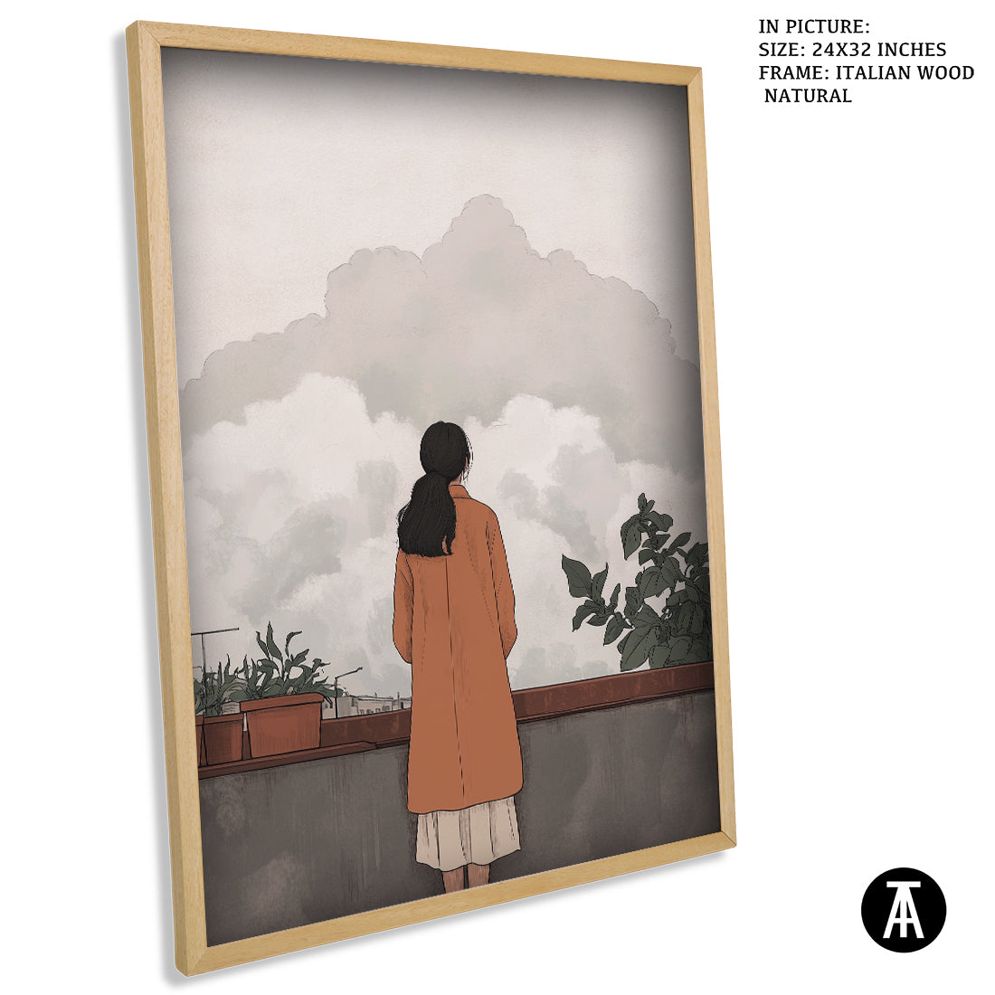 Sample Artwork in Italian Wood Framing Natural