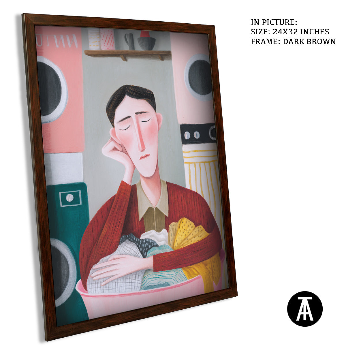 Artwork in Dark Brown Frame