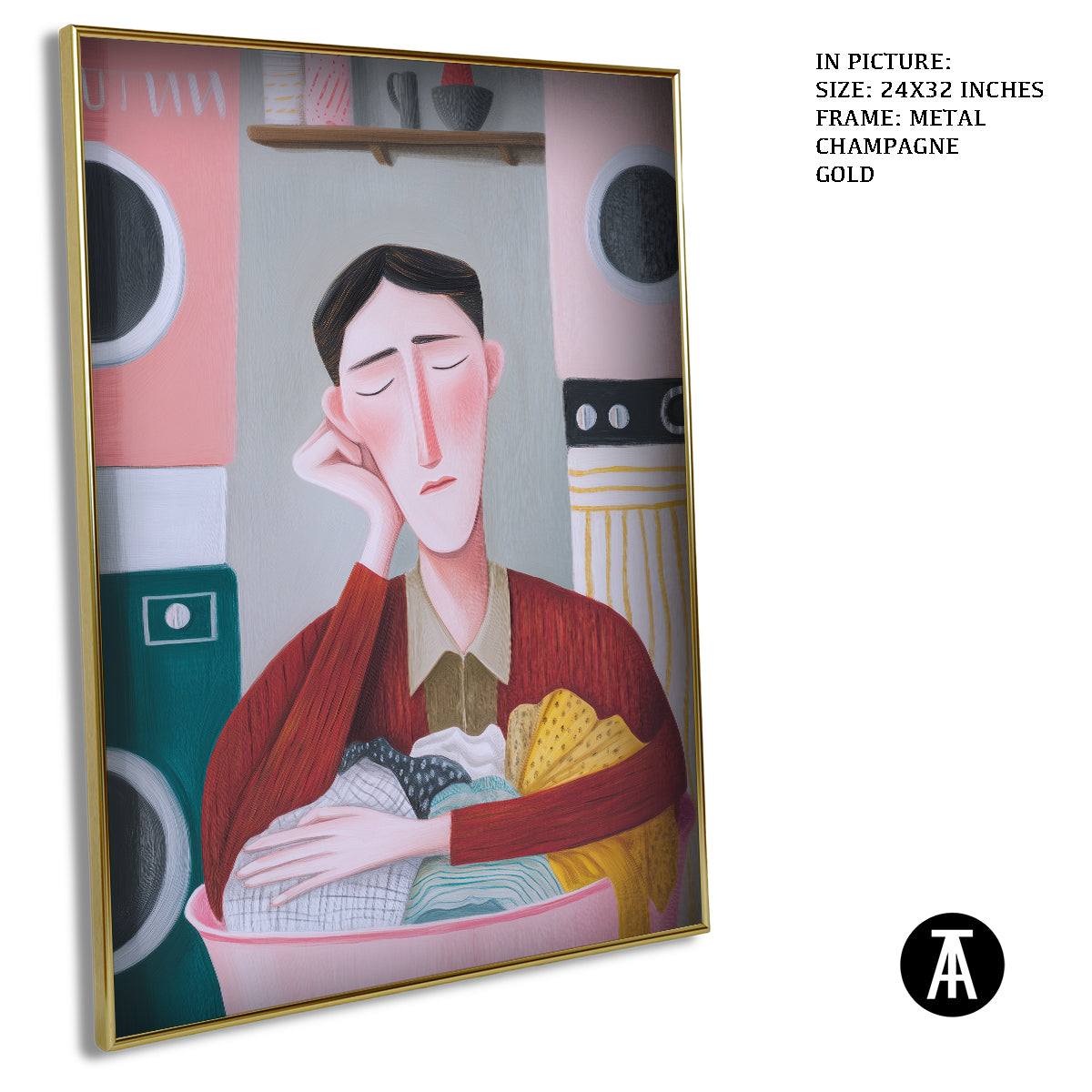 Artwork in Metal Champagne Gold Frame