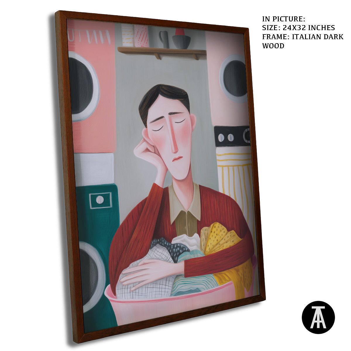 Artwork in Dark Wood Frame