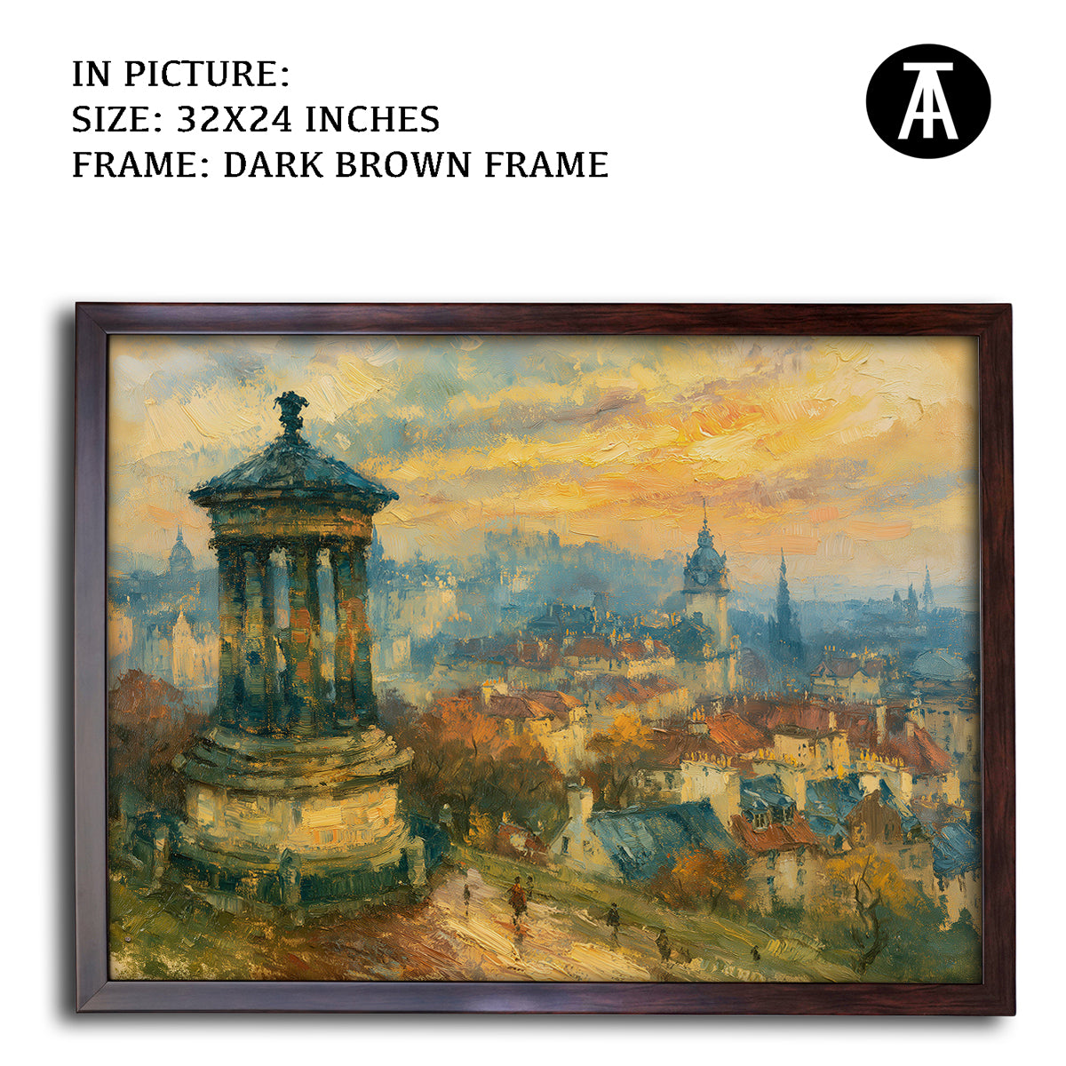 Artwork in Dark Brown Frame