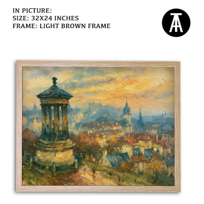 Artwork in Light Brown Frame