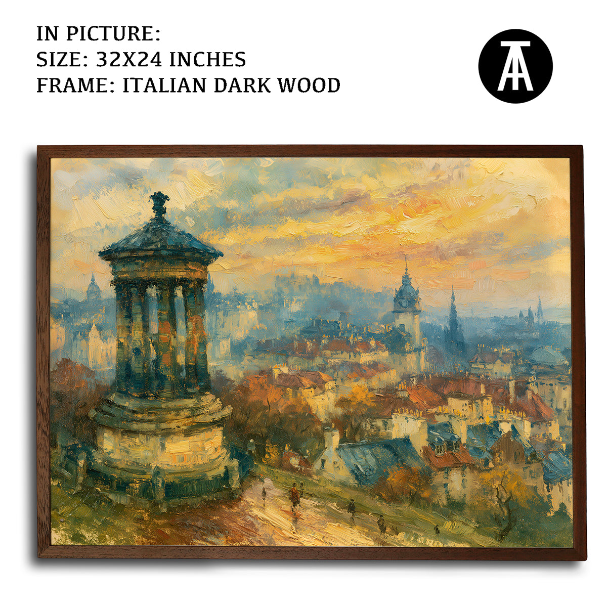 Artwork in Dark Wood Frame