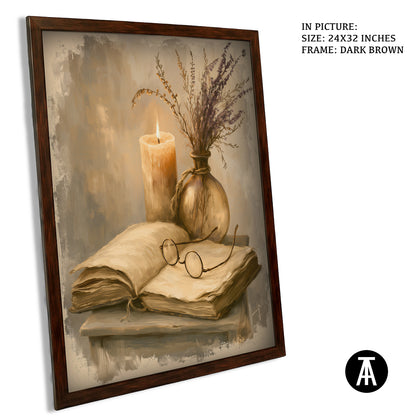 Artwork in Dark Brown Frame