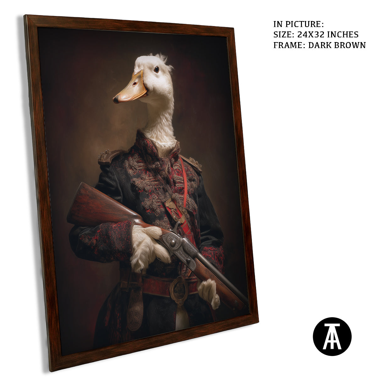 Artwork in Dark Brown Frame